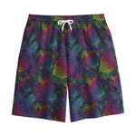 Colorful Sea Turtle Pattern Print Cotton Shorts