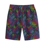 Colorful Sea Turtle Pattern Print Cotton Shorts
