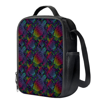 Colorful Sea Turtle Pattern Print Crossbody Lunch Bag