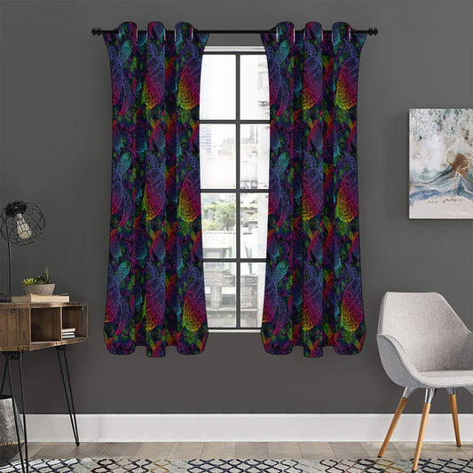 Colorful Sea Turtle Pattern Print Curtain