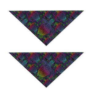 Colorful Sea Turtle Pattern Print Dog Bandana