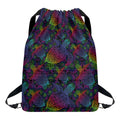 Colorful Sea Turtle Pattern Print Drawstring Backpack