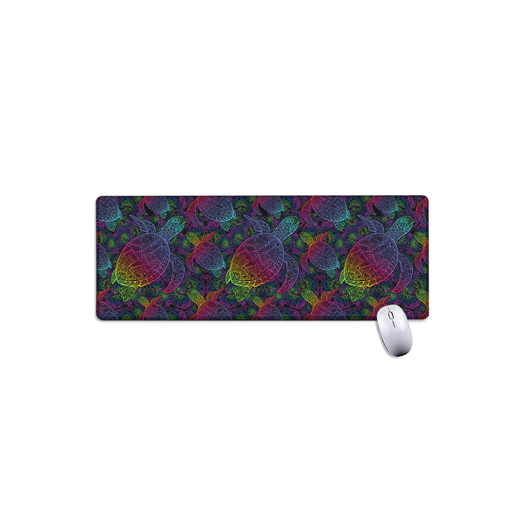 Colorful Sea Turtle Pattern Print Extended Mouse Pad