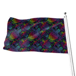 Colorful Sea Turtle Pattern Print Flag