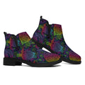 Colorful Sea Turtle Pattern Print Flat Ankle Boots