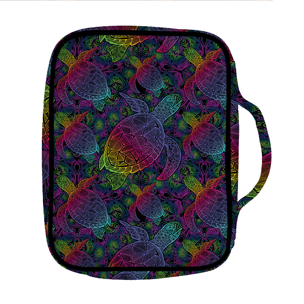 Colorful Sea Turtle Pattern Print Front Pocket Bible Bag