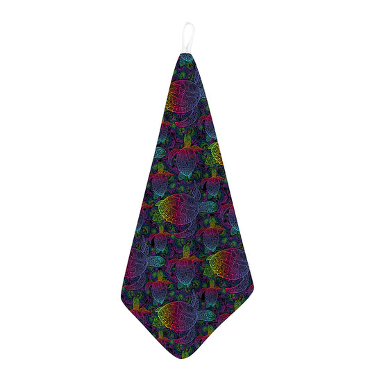 Colorful Sea Turtle Pattern Print Hand Towel