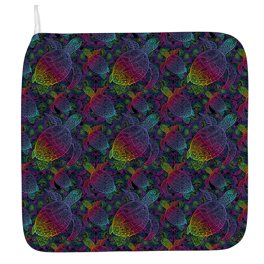 Colorful Sea Turtle Pattern Print Hand Towel