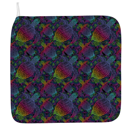 Colorful Sea Turtle Pattern Print Hand Towel