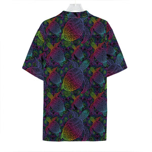 Colorful Sea Turtle Pattern Print Hawaiian Shirt