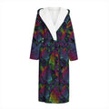 Colorful Sea Turtle Pattern Print Hooded Bathrobe