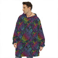 Colorful Sea Turtle Pattern Print Hoodie Blanket