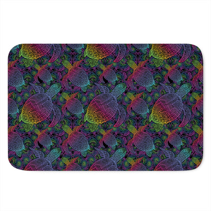 Colorful Sea Turtle Pattern Print Indoor Door Mat