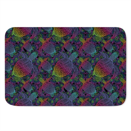 Colorful Sea Turtle Pattern Print Indoor Door Mat