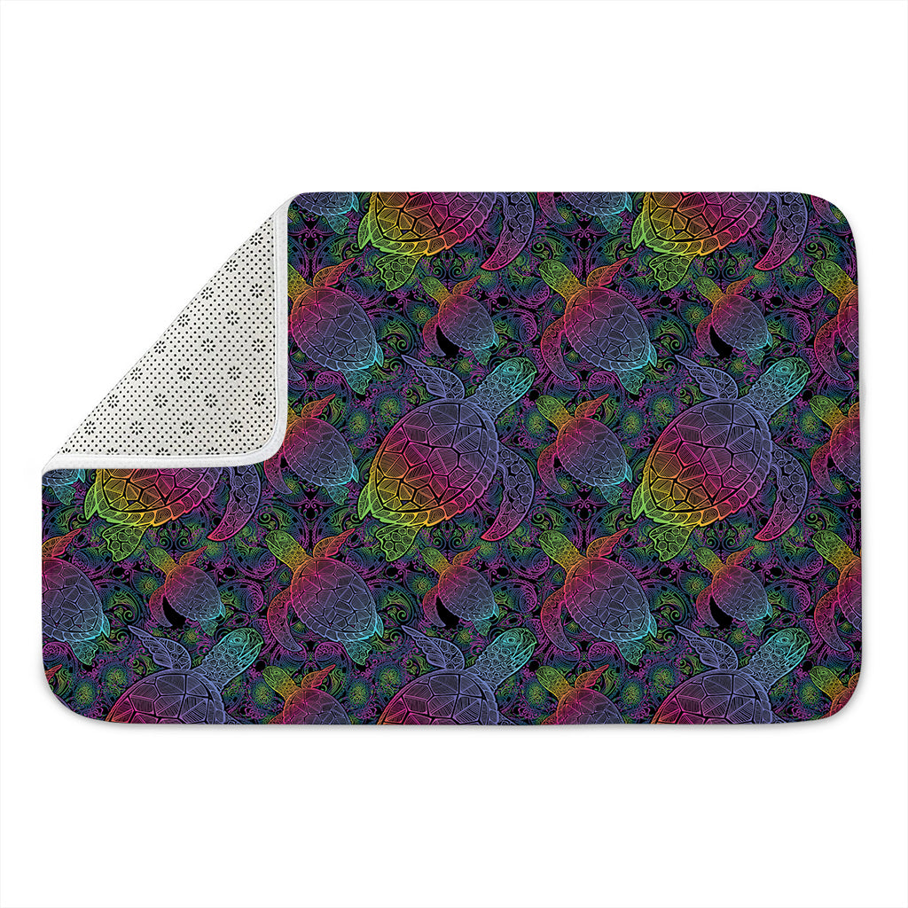 Colorful Sea Turtle Pattern Print Indoor Door Mat