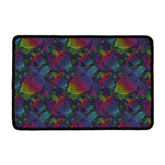 Colorful Sea Turtle Pattern Print Kitchen Mat