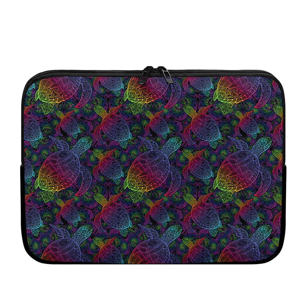 Colorful Sea Turtle Pattern Print Laptop Sleeve