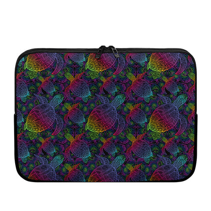 Colorful Sea Turtle Pattern Print Laptop Sleeve