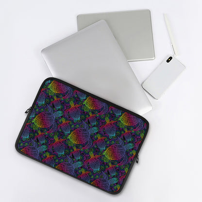 Colorful Sea Turtle Pattern Print Laptop Sleeve