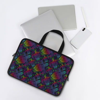 Colorful Sea Turtle Pattern Print Laptop Sleeve With Handle