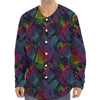 Colorful Sea Turtle Pattern Print Long Sleeve Baseball Jersey