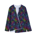 Colorful Sea Turtle Pattern Print Long Sleeve Short Coat