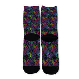 Colorful Sea Turtle Pattern Print Long Socks