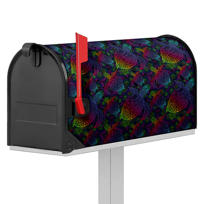 Colorful Sea Turtle Pattern Print Mailbox Cover