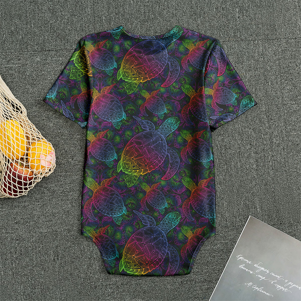Colorful Sea Turtle Pattern Print Men's Bodysuit