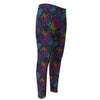 Colorful Sea Turtle Pattern Print Men's Compression Pants