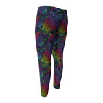 Colorful Sea Turtle Pattern Print Men's Compression Pants