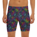 Colorful Sea Turtle Pattern Print Men's Long Boxer Briefs