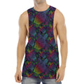 Colorful Sea Turtle Pattern Print Men's Muscle Tank Top