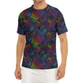 Colorful Sea Turtle Pattern Print Men's Short Sleeve Rash Guard