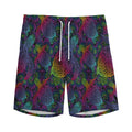 Colorful Sea Turtle Pattern Print Men's Athletic Shorts