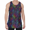 Colorful Sea Turtle Pattern Print Men's Velvet Tank Top