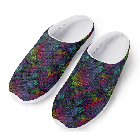 Colorful Sea Turtle Pattern Print Mesh Casual Shoes