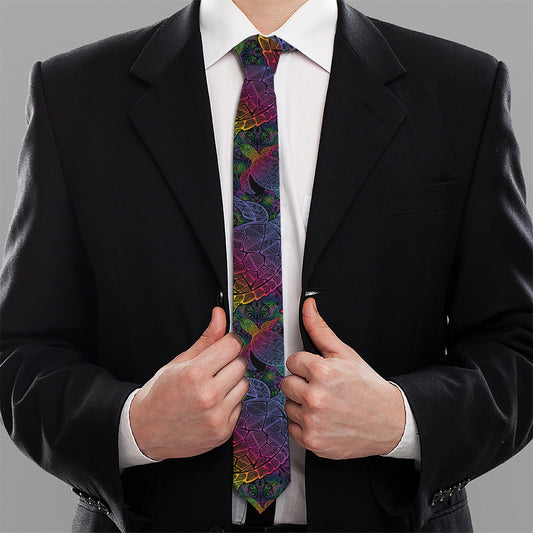Colorful Sea Turtle Pattern Print Necktie