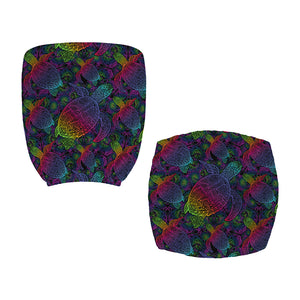 Colorful Sea Turtle Pattern Print Office Chair Cover