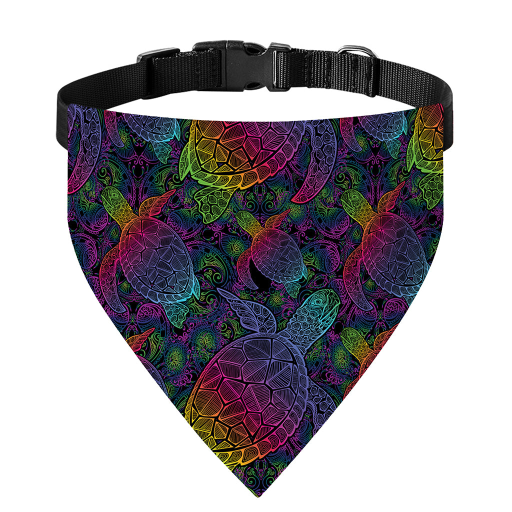 Colorful Sea Turtle Pattern Print Over The Collar Dog Bandana