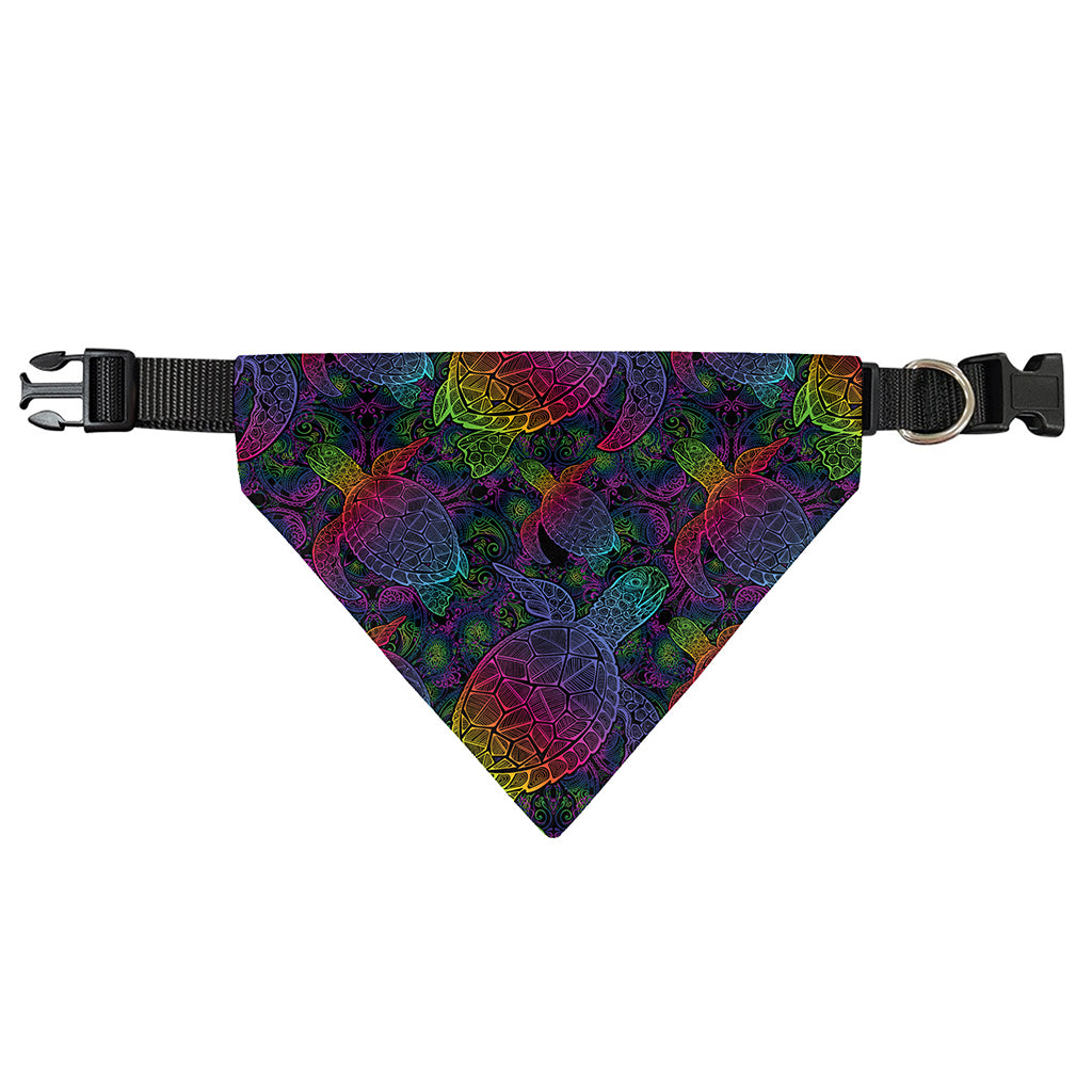 Colorful Sea Turtle Pattern Print Over The Collar Dog Bandana