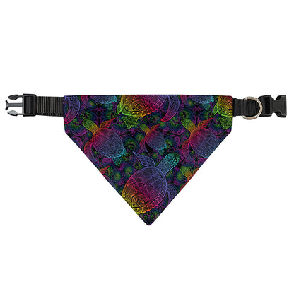 Colorful Sea Turtle Pattern Print Over The Collar Dog Bandana