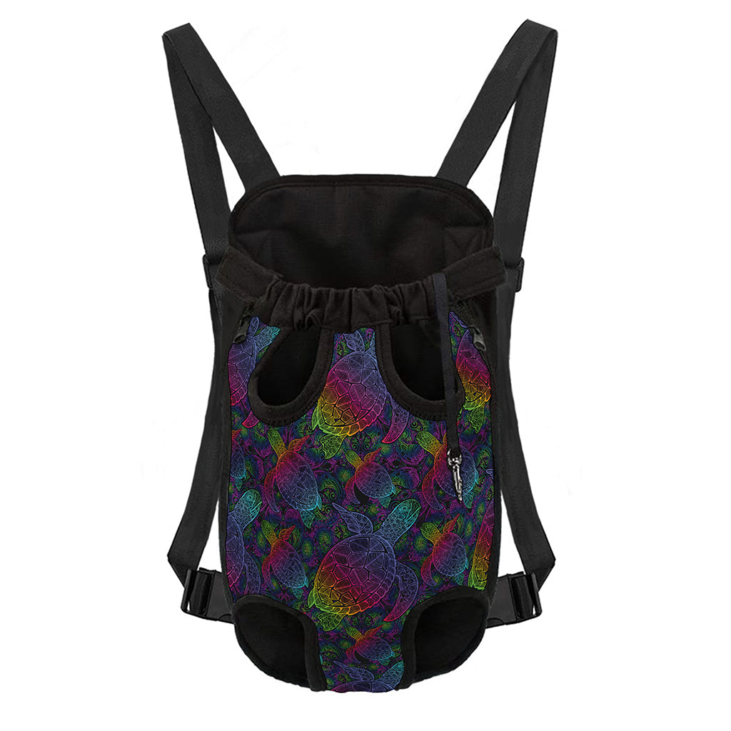 Colorful Sea Turtle Pattern Print Pet Carrier Backpack