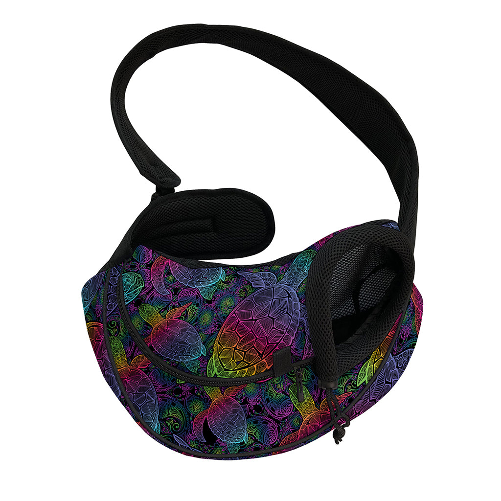 Colorful Sea Turtle Pattern Print Pet Sling Carrier