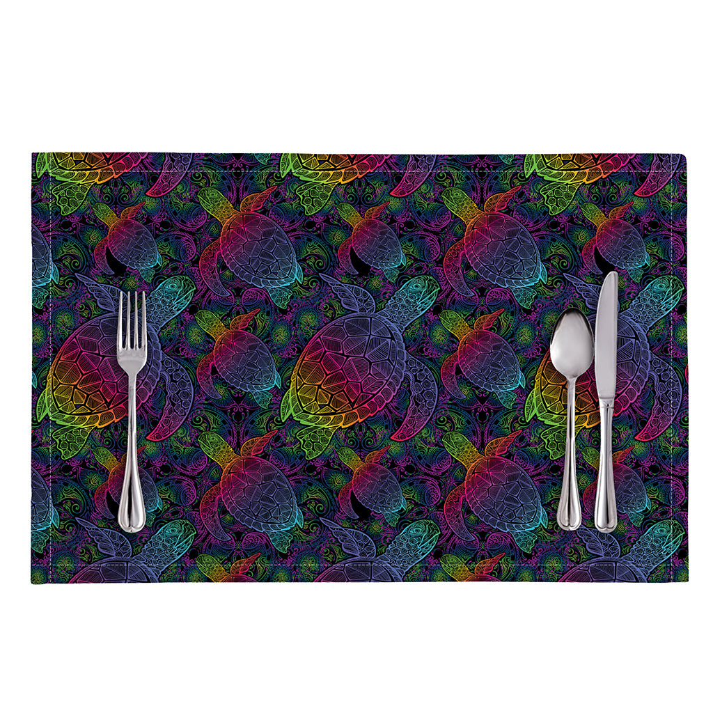 Colorful Sea Turtle Pattern Print Placemat