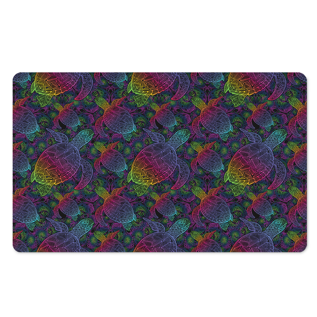 Colorful Sea Turtle Pattern Print Polyester Doormat