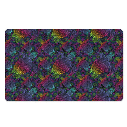 Colorful Sea Turtle Pattern Print Polyester Doormat