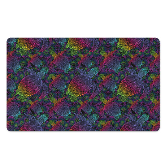 Colorful Sea Turtle Pattern Print Polyester Doormat