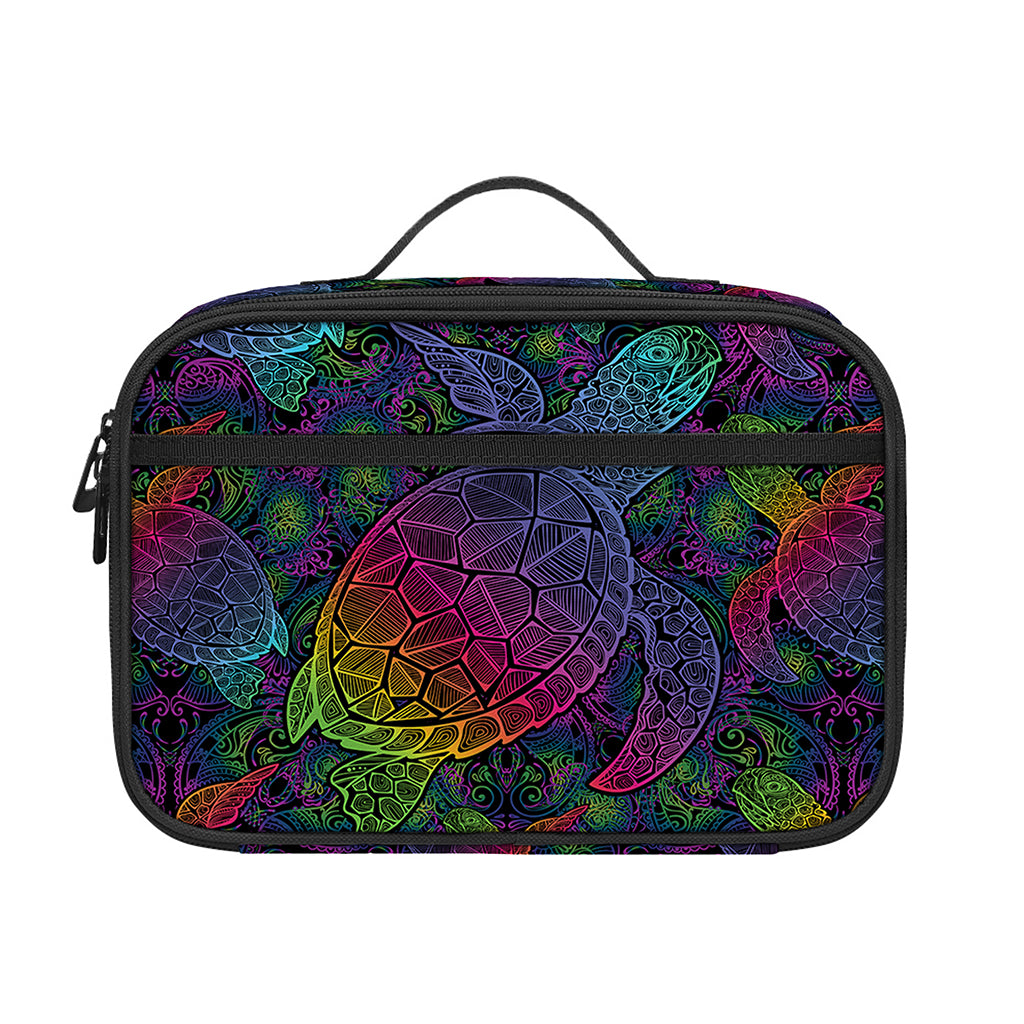 Colorful Sea Turtle Pattern Print Portable Lunch Bag