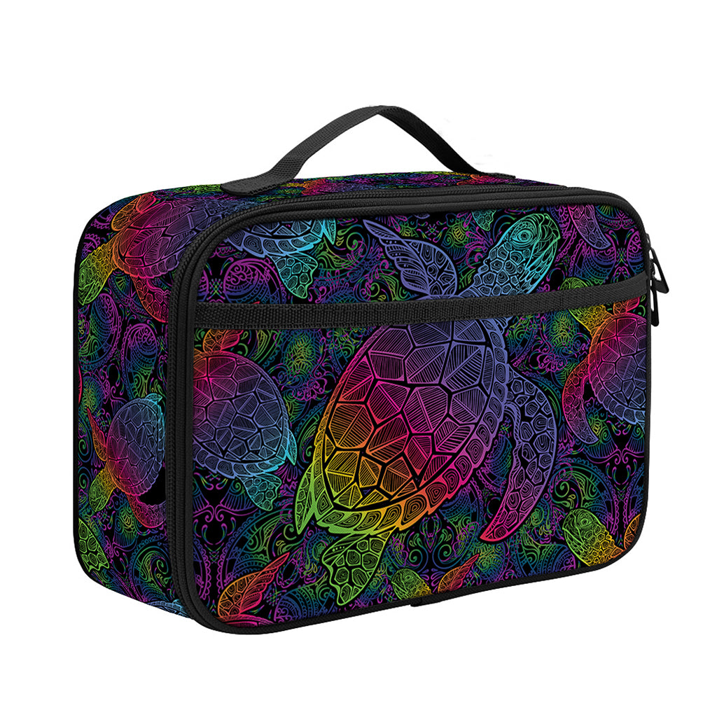 Colorful Sea Turtle Pattern Print Portable Lunch Bag